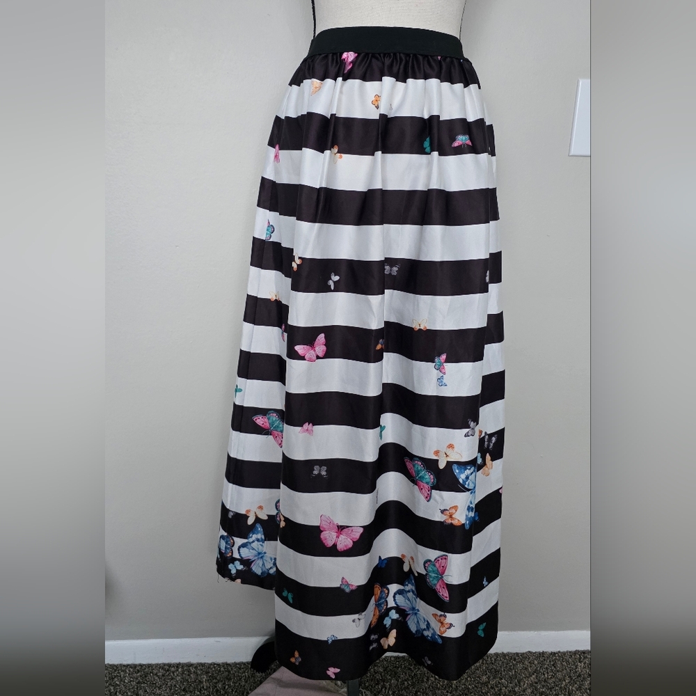 Black and White Striped Butterfly Skirt